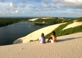 Lagoa de Genipabu no inverno recebe as chuvas e fica mais cheia.